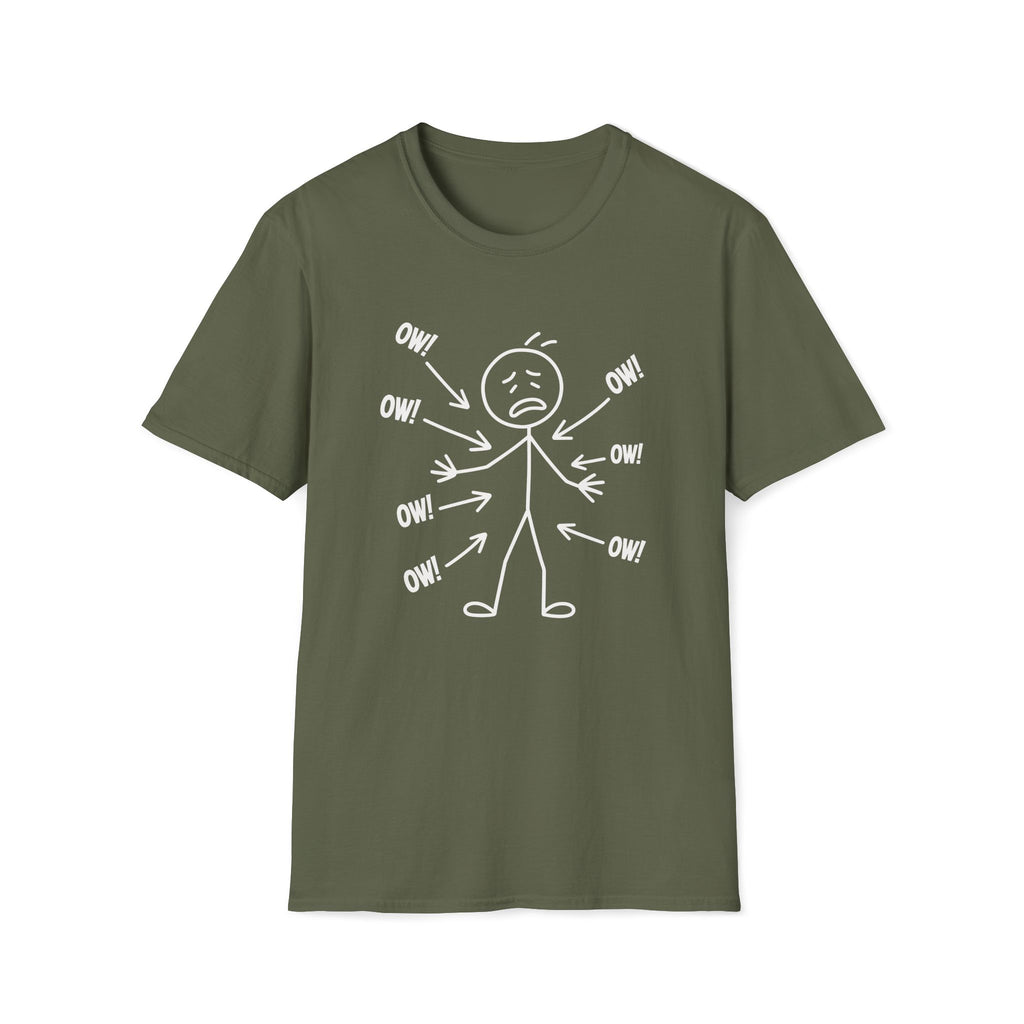 Ow! Everything Hurts Stick Figure Unisex T-Shirt Unisex Adult T-shirt Globally Fulfilled
