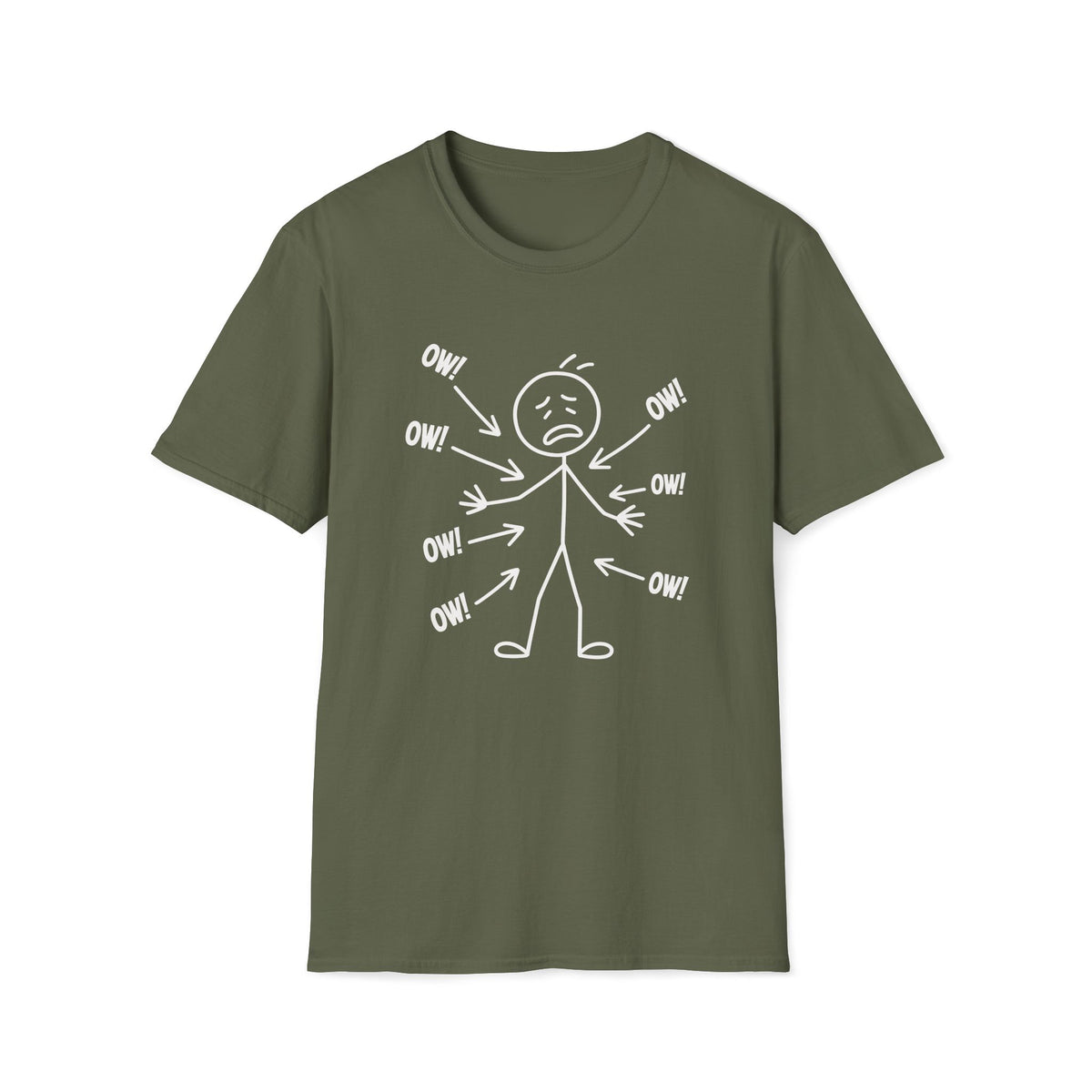 Ow! Everything Hurts Stick Figure Unisex T-Shirt Unisex Adult T-shirt Globally Fulfilled
