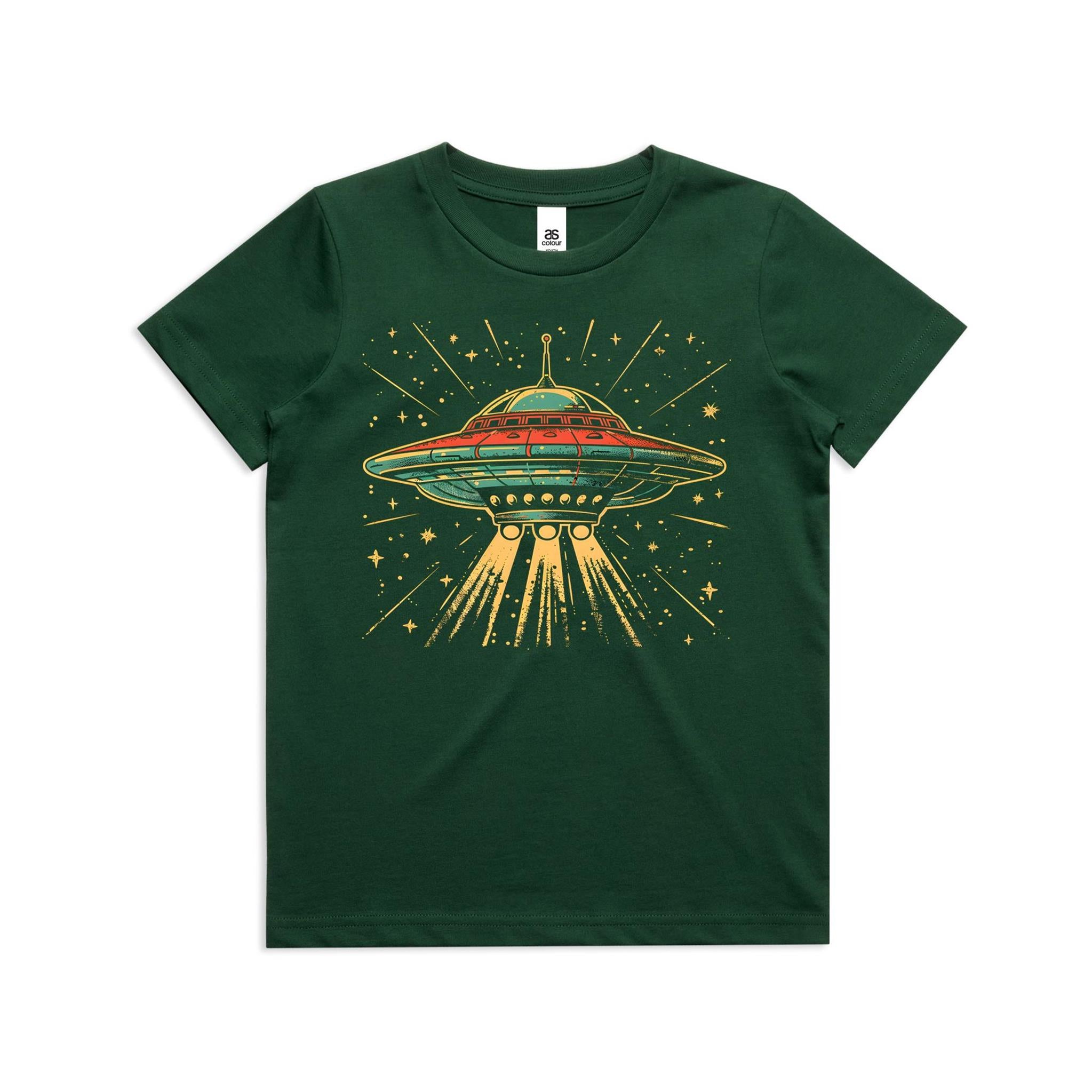 Retro UFO Kid's AS Colour T-shirt