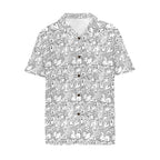 Black And White Creatures Men's Short Sleeve Hawaiian Shirt Men's Hawaiian Shirt (New) Printed Offshore Sci Fi
