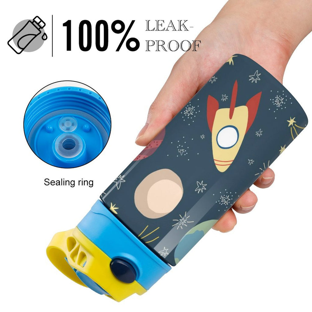 Space And Rocket Ship - Little Kids Water Bottle Little Kids Water Bottle Printed Offshore Space