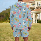Beach Float Men's Lightweight Sun Hoodie & Shorts Set Men's Lightweight Sun Hoodie & Shorts Printed Offshore Summer