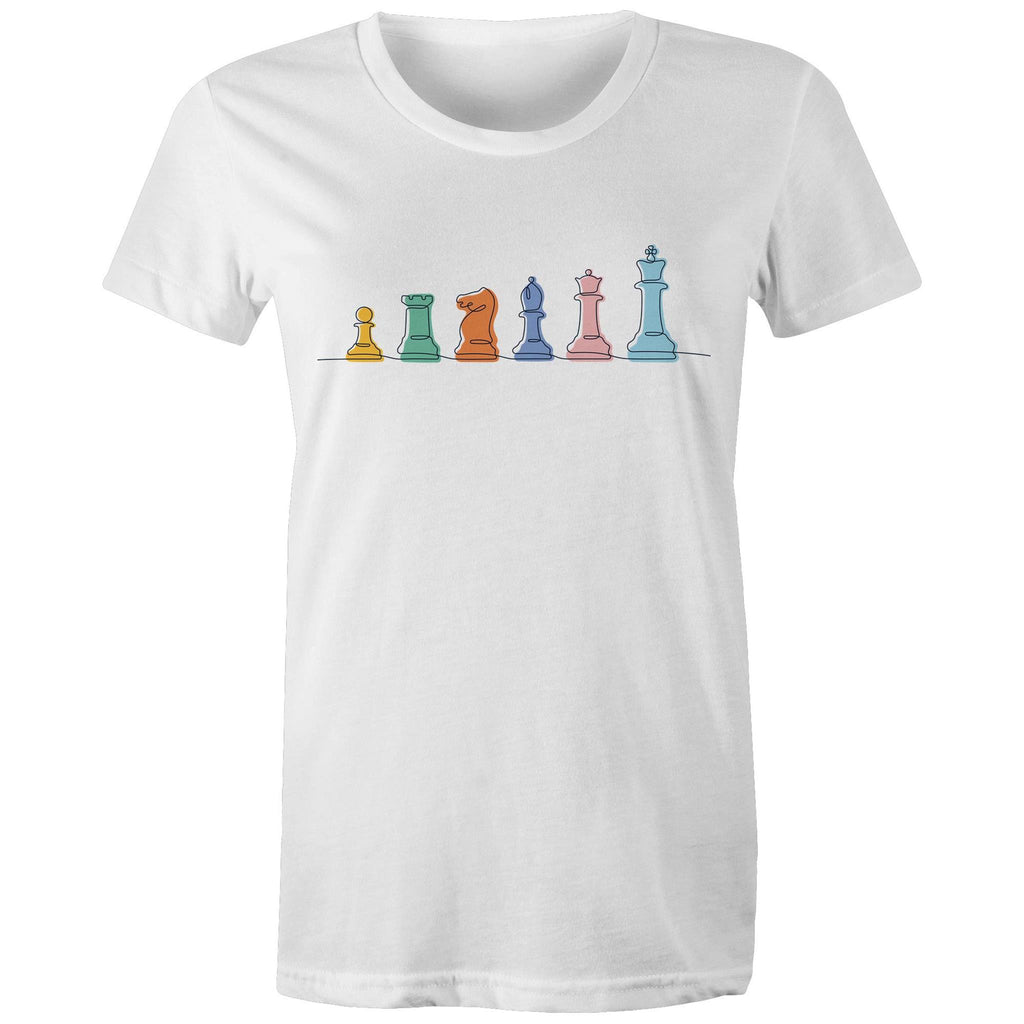 Chess - Womens T-shirt White Womens T-shirt Chess Games Printed In Australia