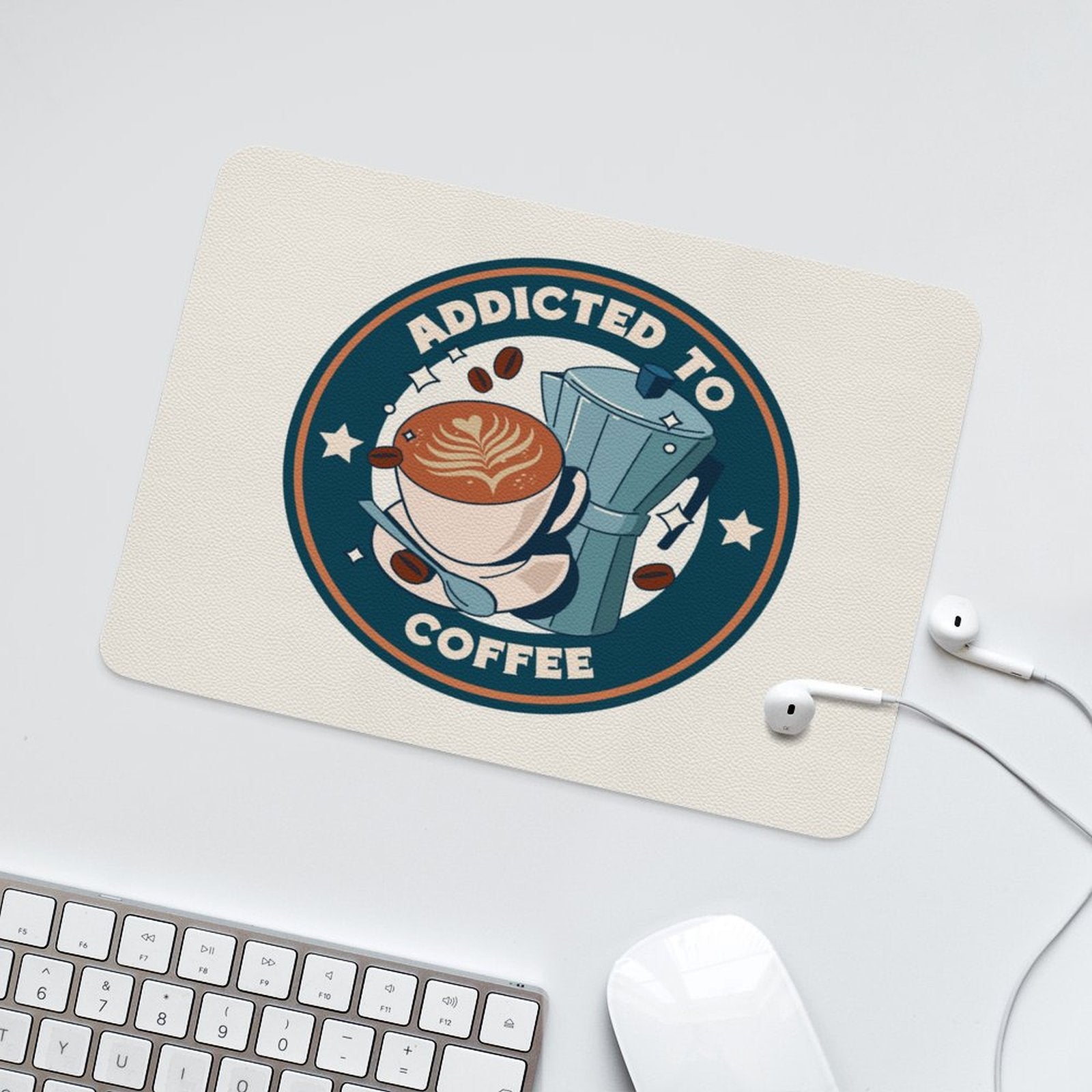 Addicted To Coffee Leather Mouse Pad Leather Mouse Pad Coffee Printed Offshore