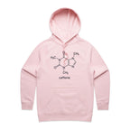 Caffeine Molecule - Womens Hoodie Pink Womens Hoodie Coffee Printed In Australia
