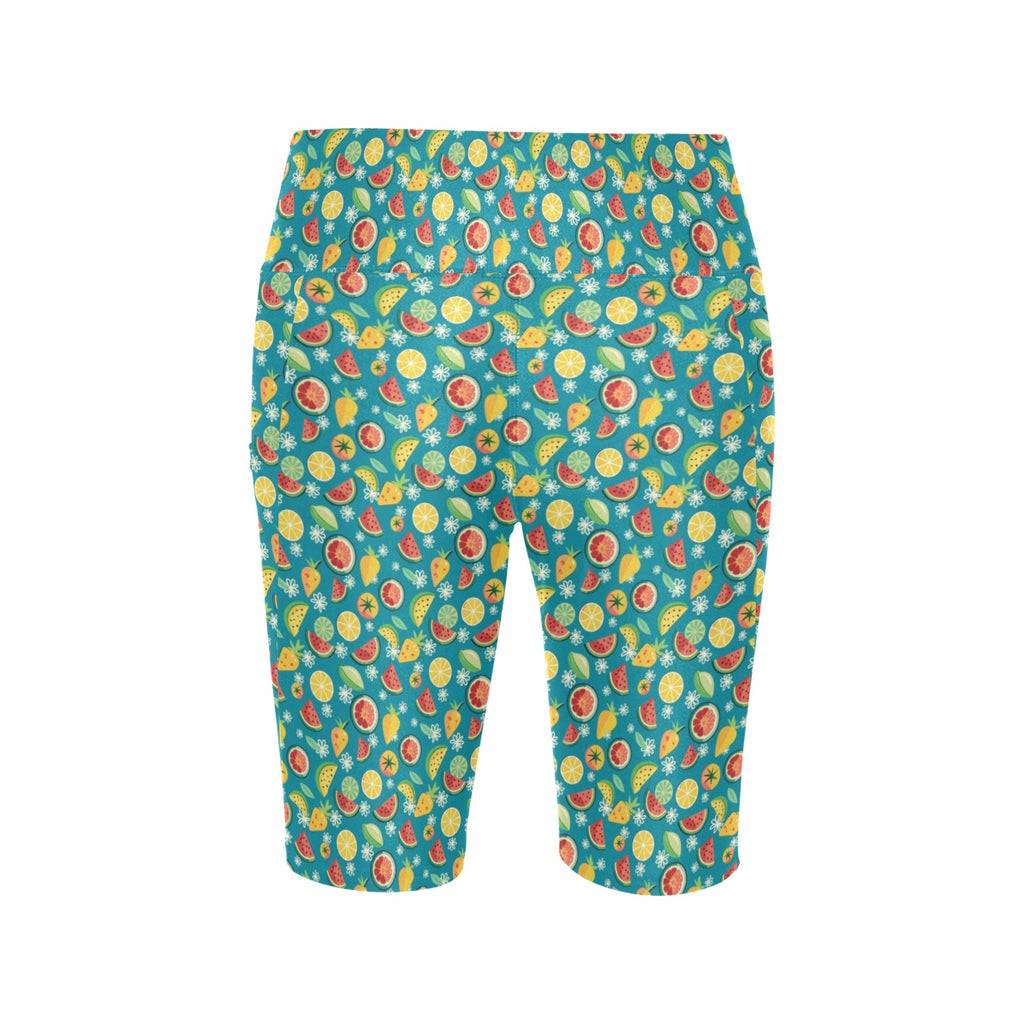 Summer Fruit Women's Bike Shorts With Side Pockets