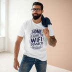 Home Is Where The WIFI Connects Automatically - Men's Staple Tee White Mens Premium T-Shirt Printed in AU and US Tech