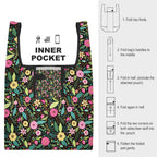 FoldableBright Floral And Leaves Foldable Shopping Bag