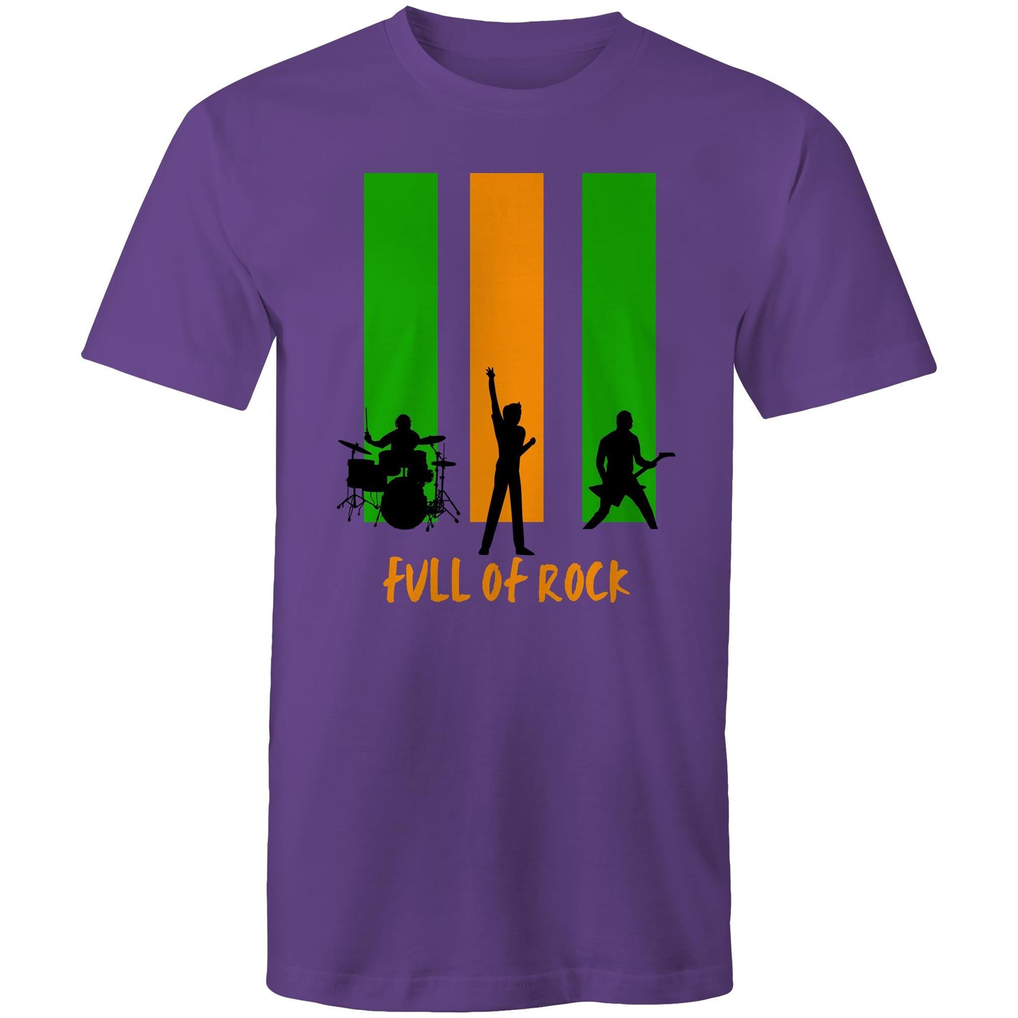 Full Of Rock - Mens T-Shirt Purple Mens T-shirt Music Printed In Australia