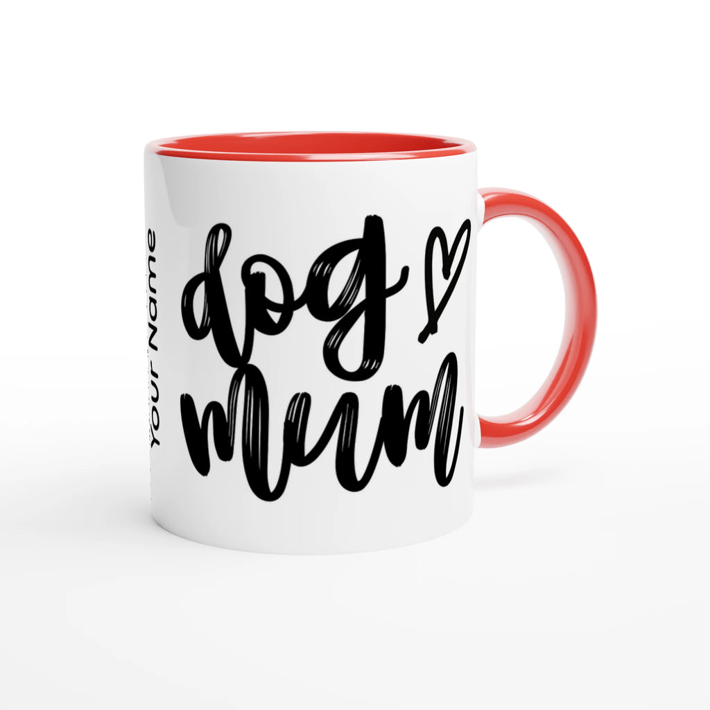 Personalised - Dog Mum - 11oz Ceramic Mug Personalised 11oz Mug animal customise Globally Fulfilled Mum personalise
