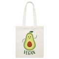Vegan Avocado Parcel Canvas Tote Bag Default Title Small Tote Bag Food Printed In Australia