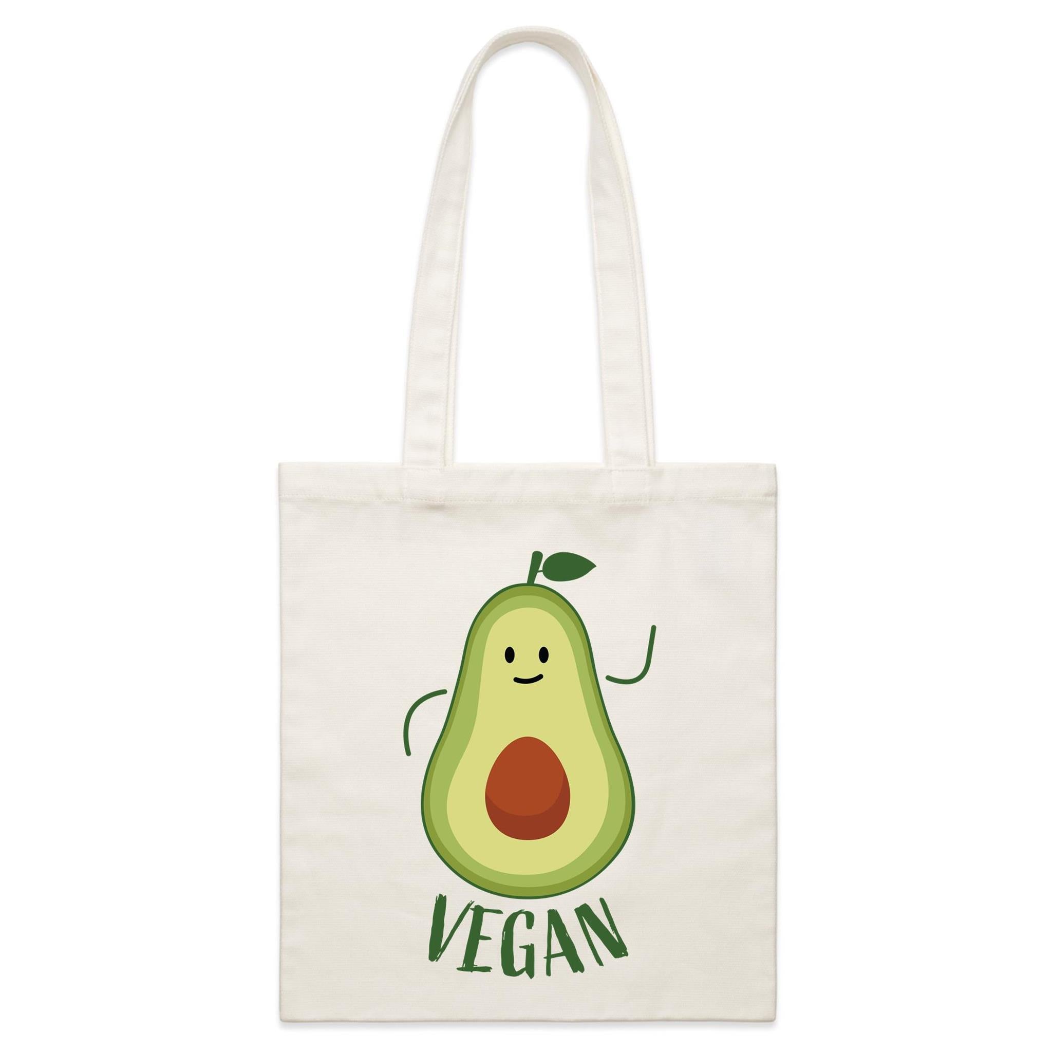 Vegan Avocado - Parcel Canvas Tote Bag Default Title Small Tote Bag Food Printed In Australia