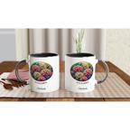 Stained Glass Birth Month Flowers - 11oz Ceramic Mug Personalised 11oz Mug Birthday customise Globally Fulfilled Name personalise Plants