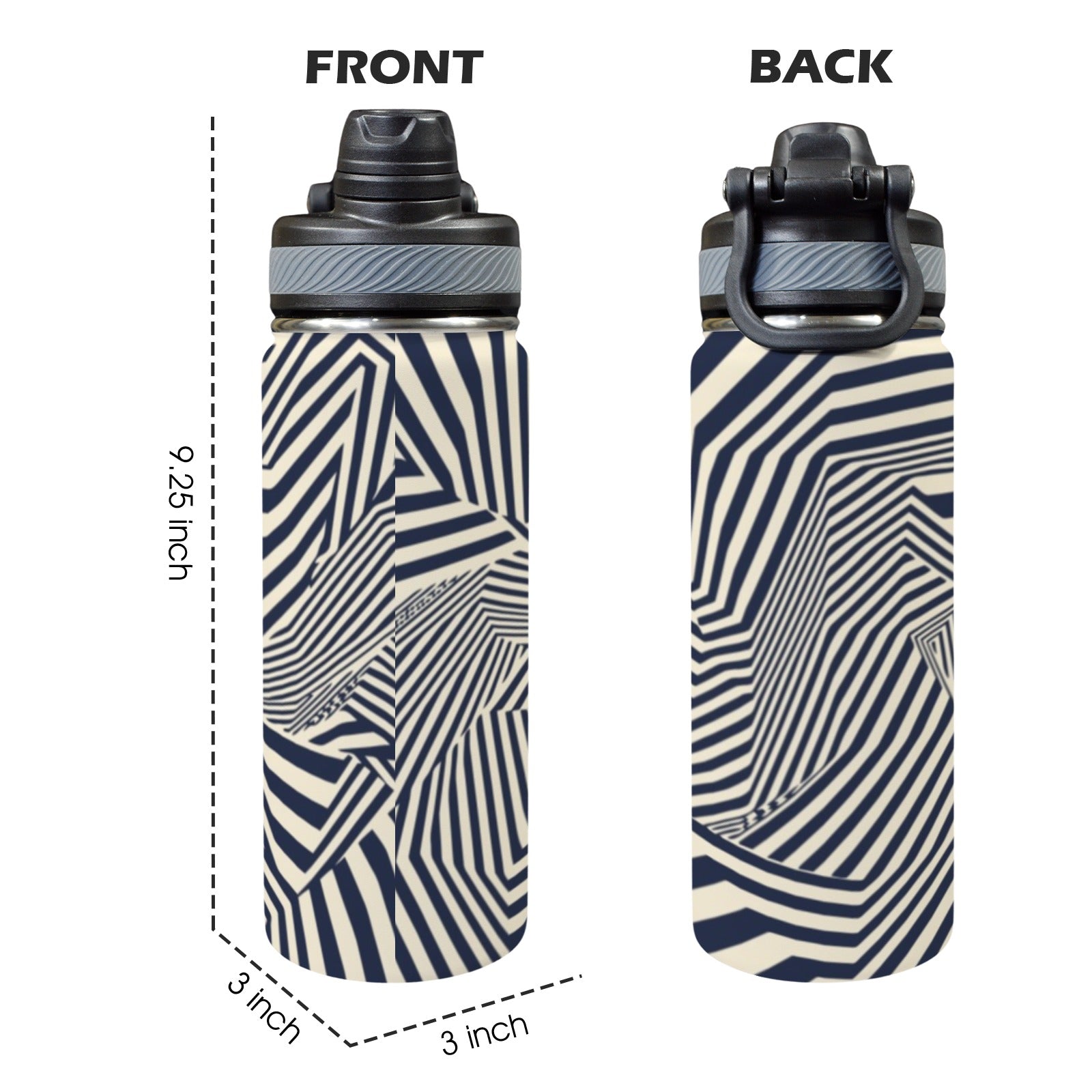 Crazy Geometric - Insulated Water Bottle with Dual-Use Lid (18oz) Insulated Water Bottle with Dual-Use Lid (18oz) Printed Offshore