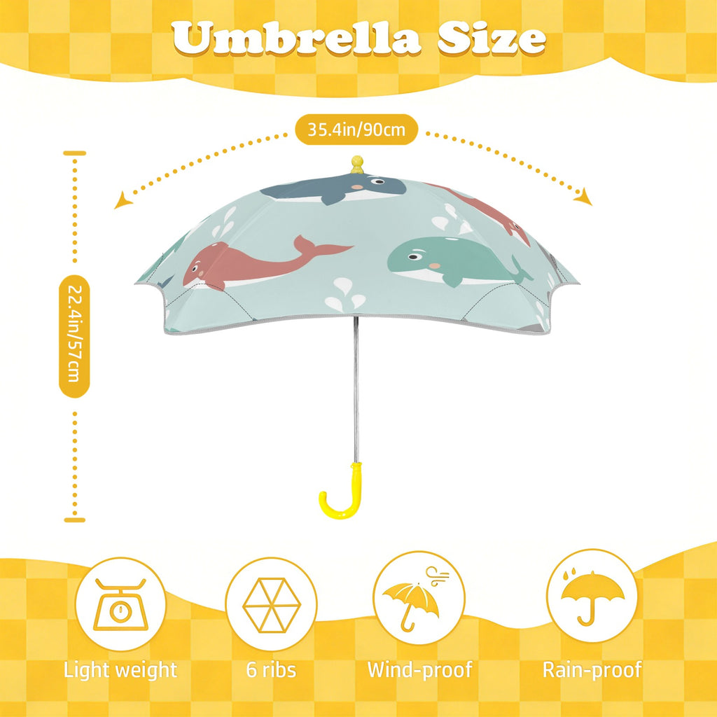 Cute Whales Kids Safe Round Corner Umbrella Kids Safe Round Corner Umbrella Ocean Printed Offshore