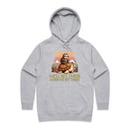 Sloth, We'll Get There When We Get There - Womens Hoodie Grey Marle Womens Hoodie animal Printed In Australia