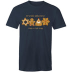 Gingerbread, It's The Sweetest Time Of The Year, Christmas - Mens T-Shirt Navy Mens Christmas T-shirt Christmas Printed In Australia