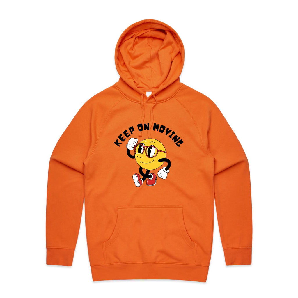 Keep On Moving - Mens Hoodie Orange Mens Hoodie Fitness Positivity Printed In Australia