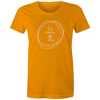 Life Happens, Coffee Helps - Womens T-shirt Orange Womens T-shirt Coffee Printed In Australia