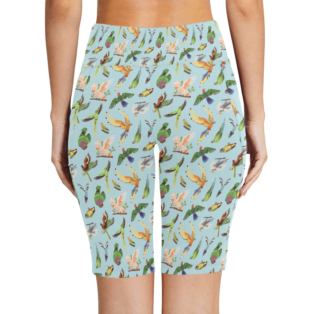 Parrots Women's Bike Shorts With Side Pockets