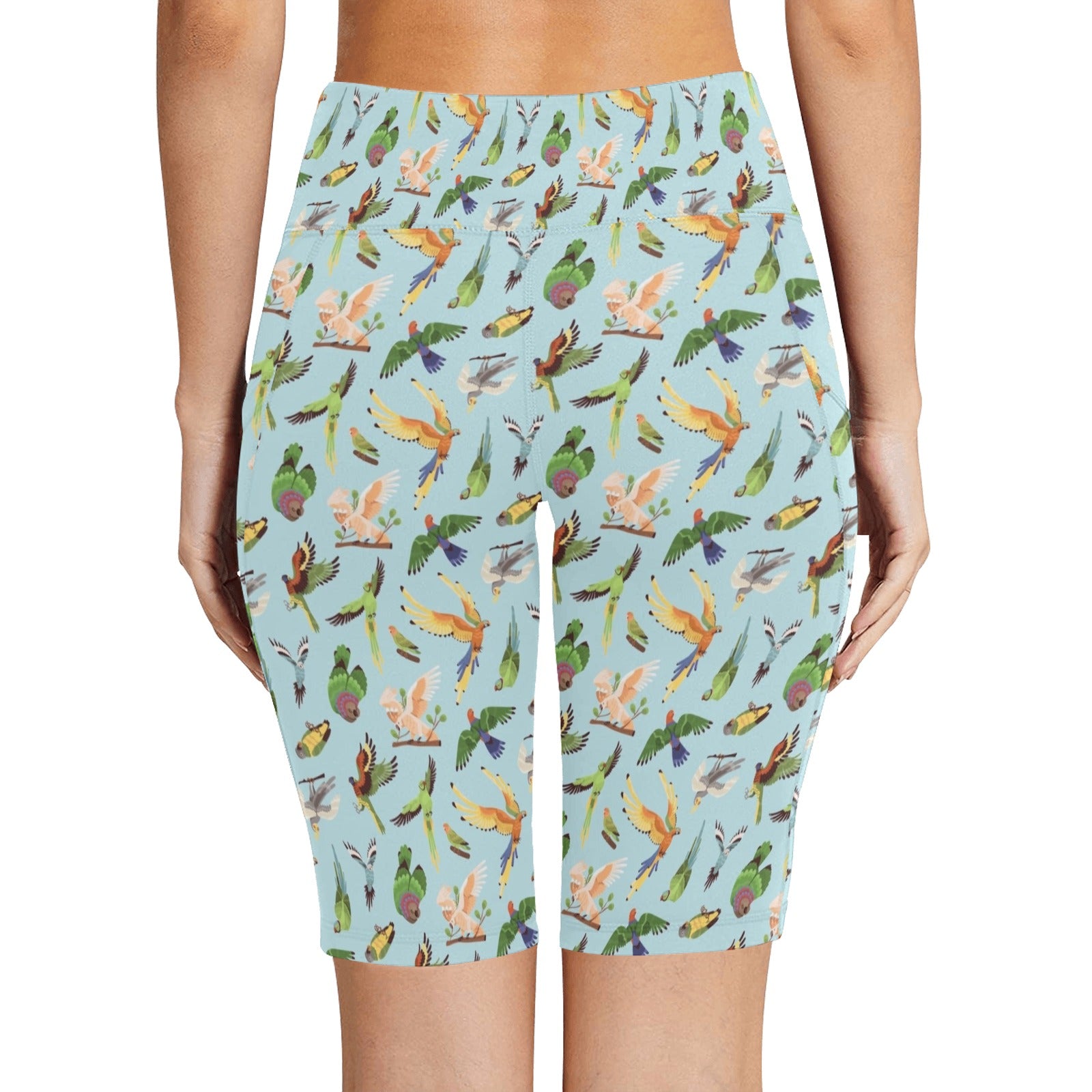 Parrots Women's Bike Shorts With Side Pockets