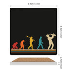 Saxophone Player Evolution - Ceramic Coasters (Square) Ceramic Coasters Music Printed Offshore