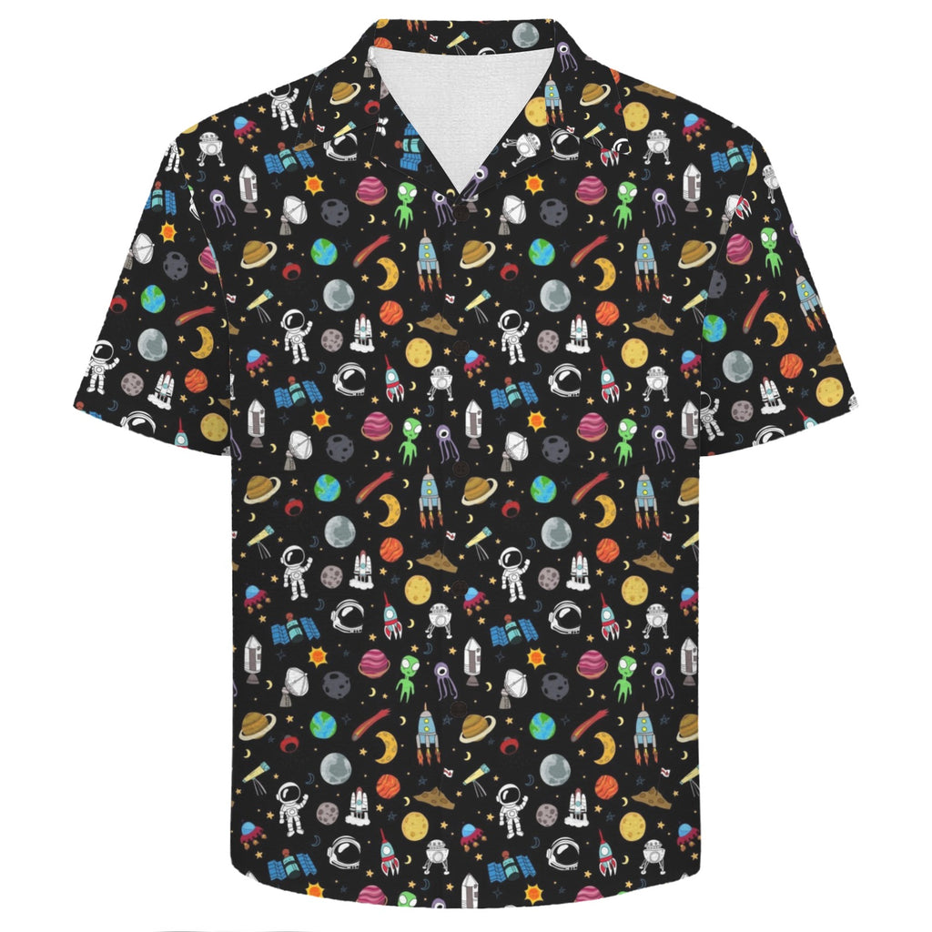 Fun Space Men's Crinkle Hawaiian Shirt