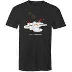 Melting Snowman, Yay Christmas - Mens T-Shirt Black Mens Christmas T-shirt Christmas Printed In Australia