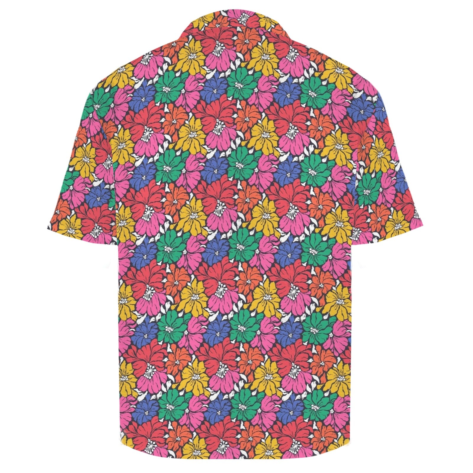 Bright And Bold Flowers Men's Crinkle Hawaiian Shirt