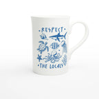 Respect The Locals, Sea Life - White 10oz Porcelain Slim Mug Porcelain Mug animal Globally Fulfilled Ocean