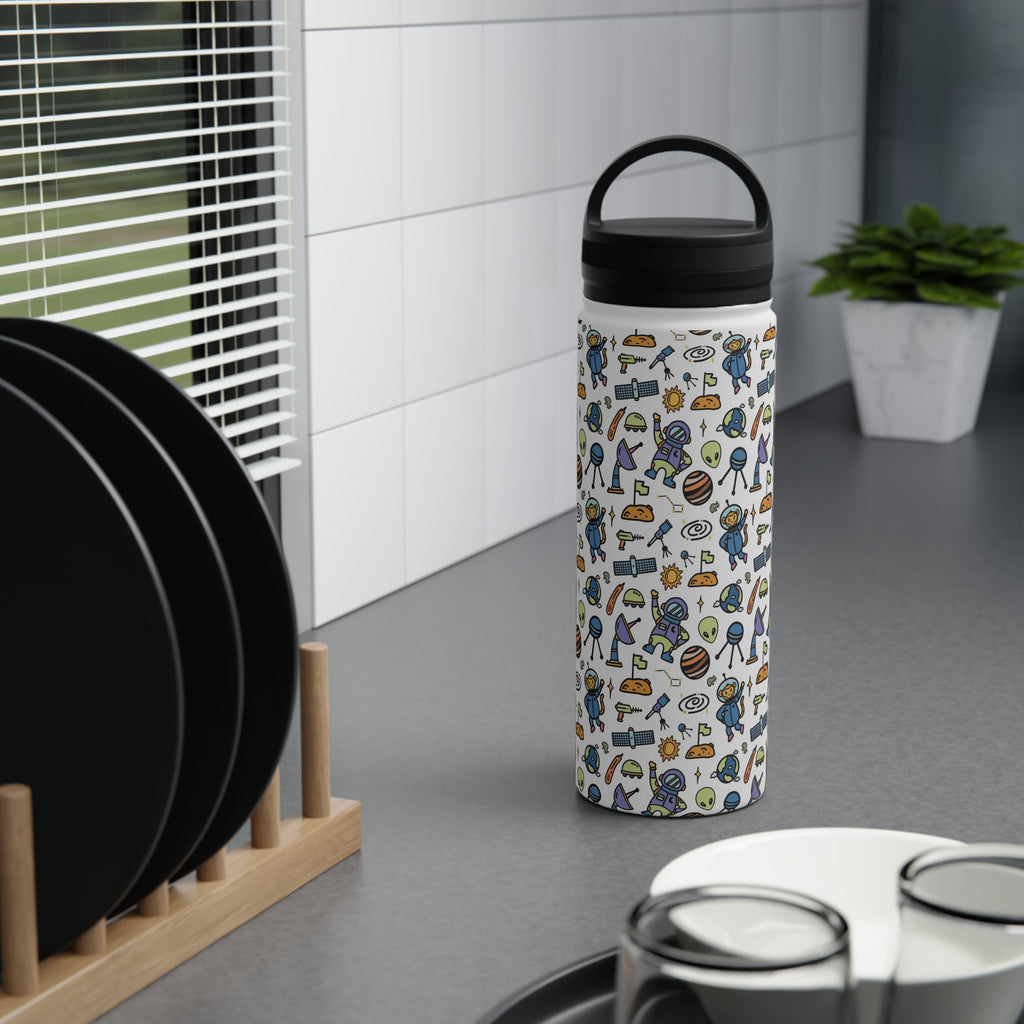 All About Space Stainless Steel Water Bottle, Handle Lid Stainless Steel Water Bottle With Handle Lid Globally Fulfilled Space