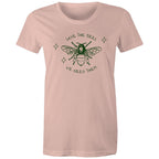 Save The Bees - Womens T-shirt Pale Pink Womens T-shirt animal Printed In Australia
