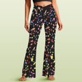 Quavers, Music Notes High Waist Crossover Tummy Control Flare Leggings 5XL High Waist Flare Leggings Music Printed Offshore