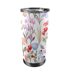 Floral Watercolour - 20oz Mobile Tumbler with Lid (Black Lock) One Size 20oz Travel Mug Plants Printed Offshore