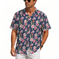 Dark Hawaiian Floral Men's Crinkle Hawaiian Shirt
