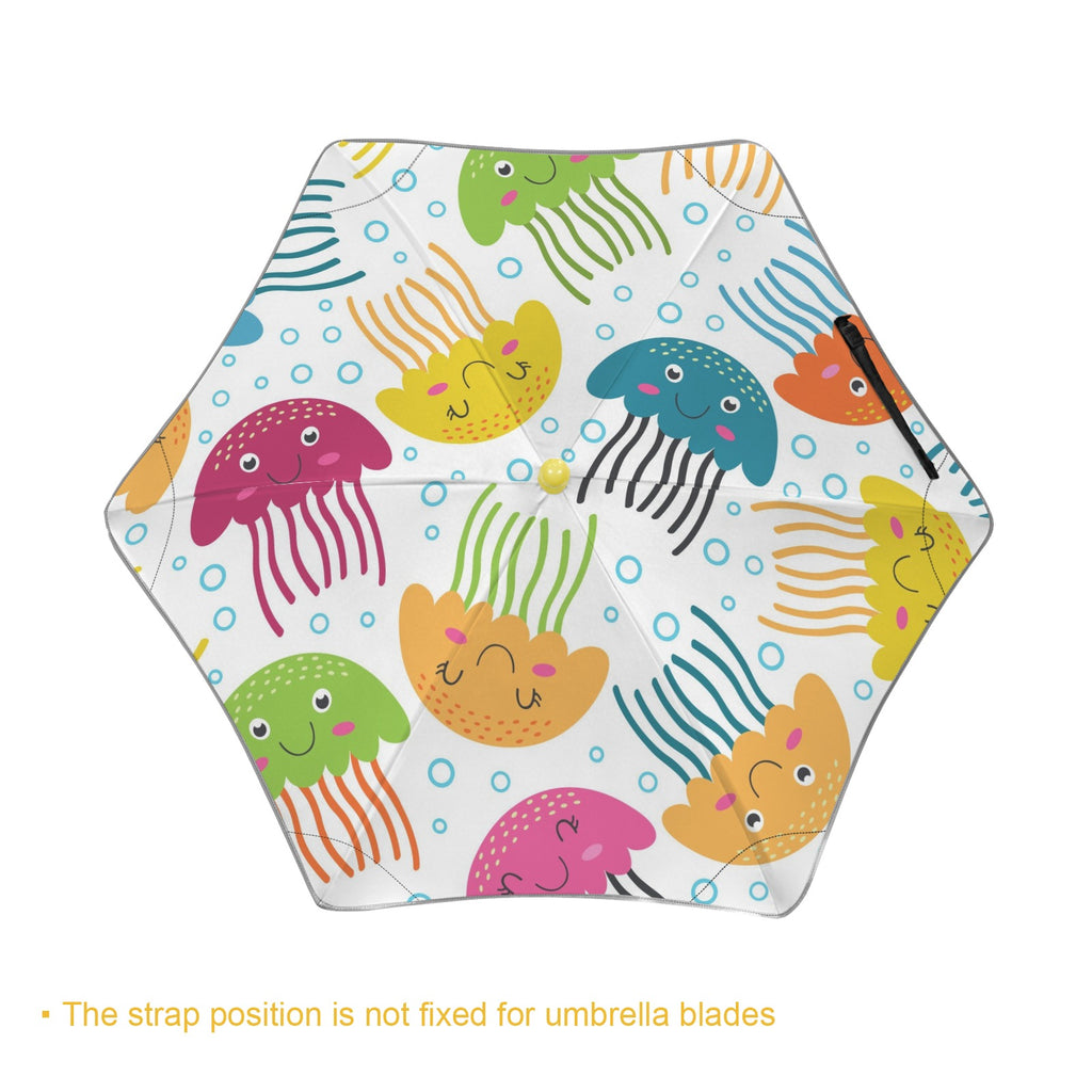 Jellyfish Kids Safe Round Corner Umbrella Kids Safe Round Corner Umbrella animal Ocean Printed Offshore