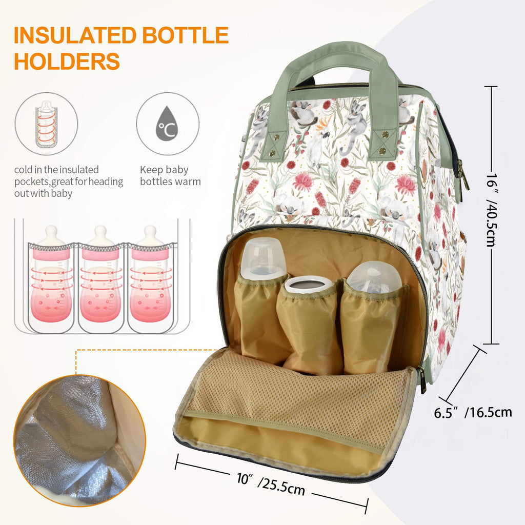 Australian Plants And Animals Multi-Function Backpack, Nappy / Diaper Bag Multi-function Backpack, Nappy / Diaper Bag Australia Plants Printed Offshore