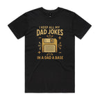 Dad Jokes Dad A Base Men's AS Colour T-shirt Black Mens T-shirt Dad Printed In Australia