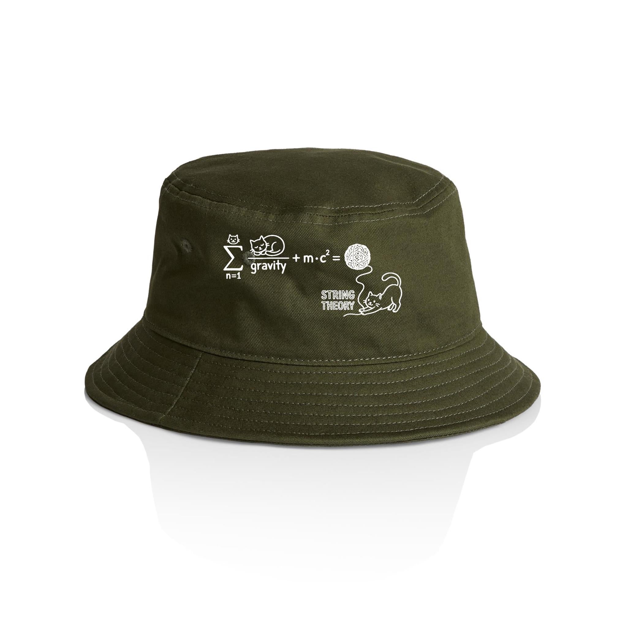 Cat String Theory Physics AS Colour Bucket Hat