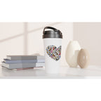Heart Music - White 15oz Stainless Steel Travel Mug Travel Mug Globally Fulfilled Music