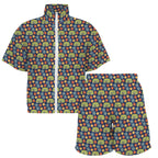 Hippie Caravan Women's Windbreaker Short Set Women's Windbreaker Short Set Printed Offshore Retro