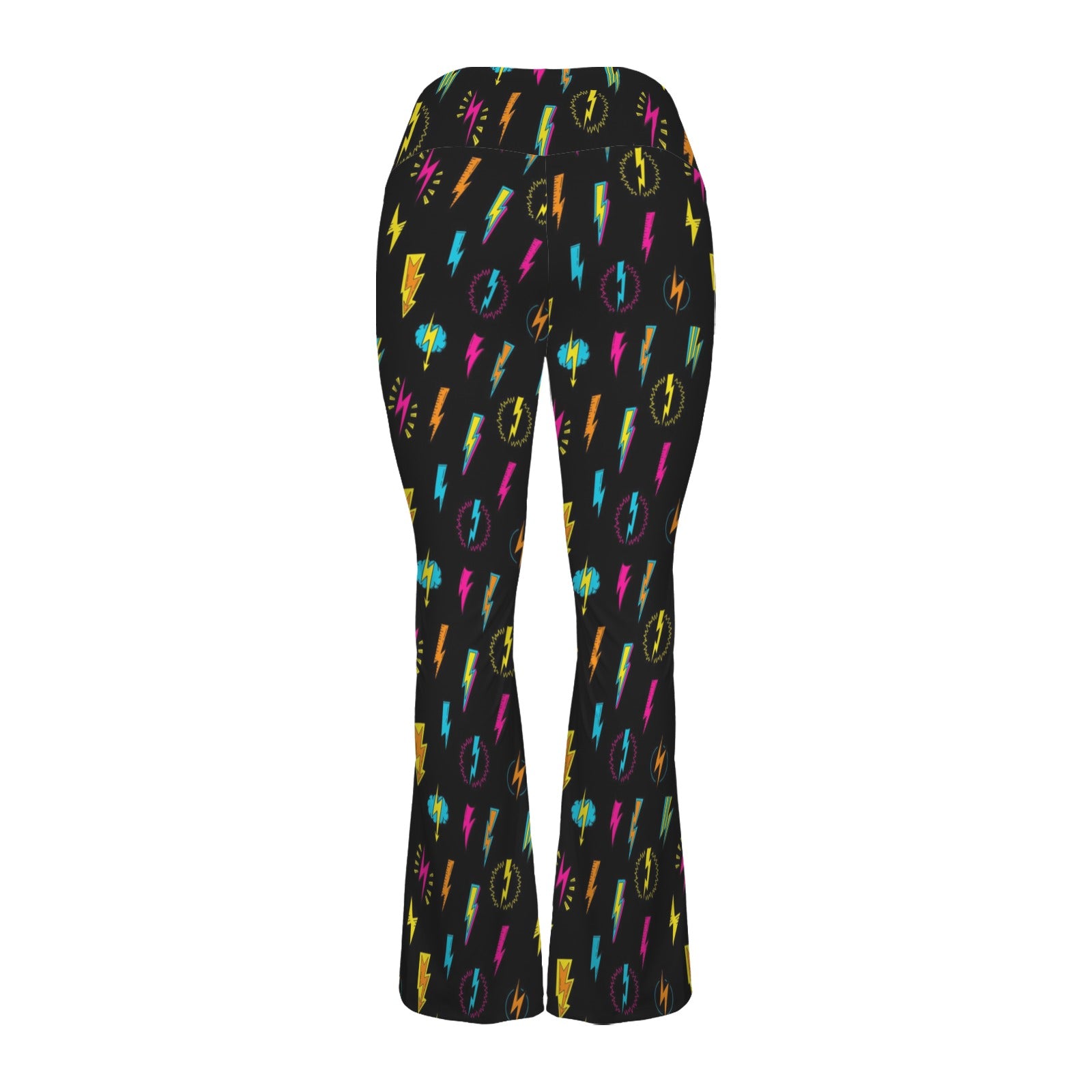 Fun Lightning High Waist Crossover Tummy Control Flare Leggings High Waist Flare Leggings comic Printed Offshore