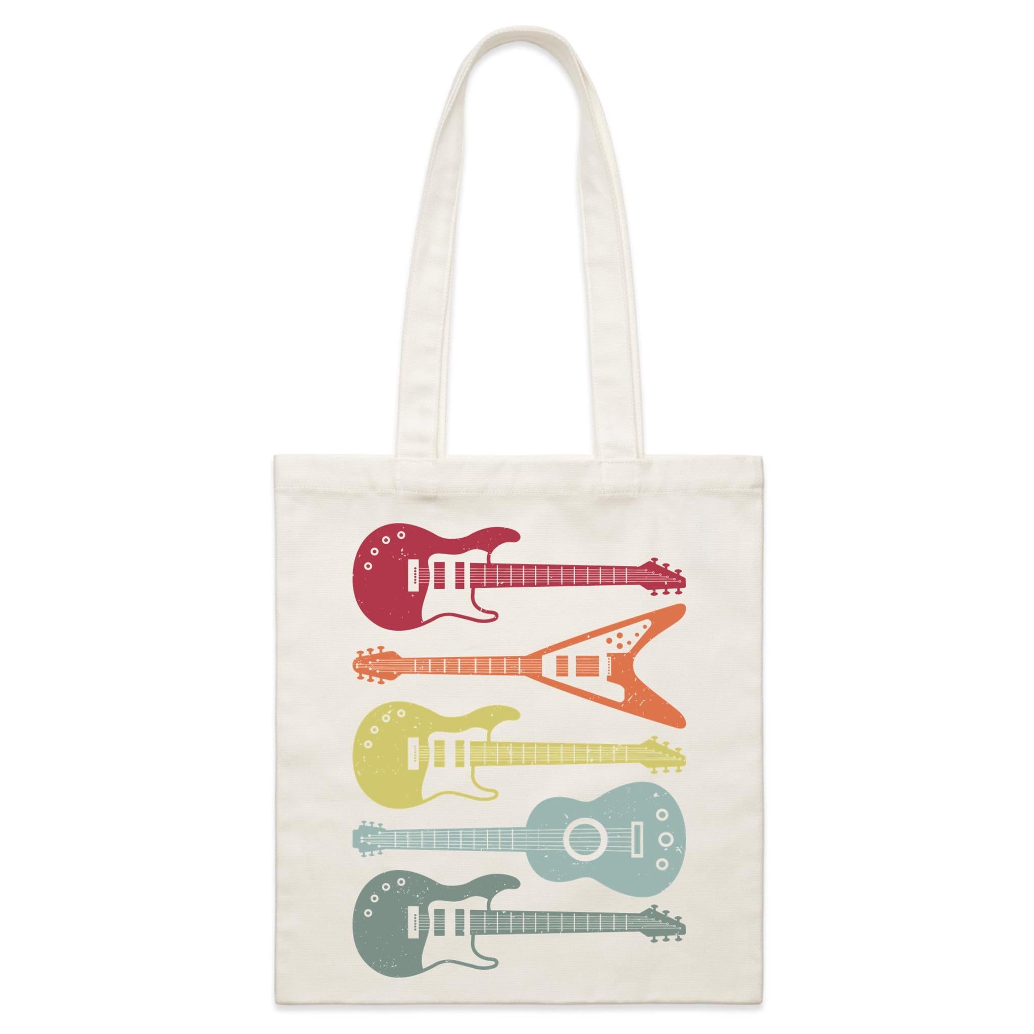 Guitars - Parcel Canvas Tote Bag Default Title Small Tote Bag Music Printed In Australia