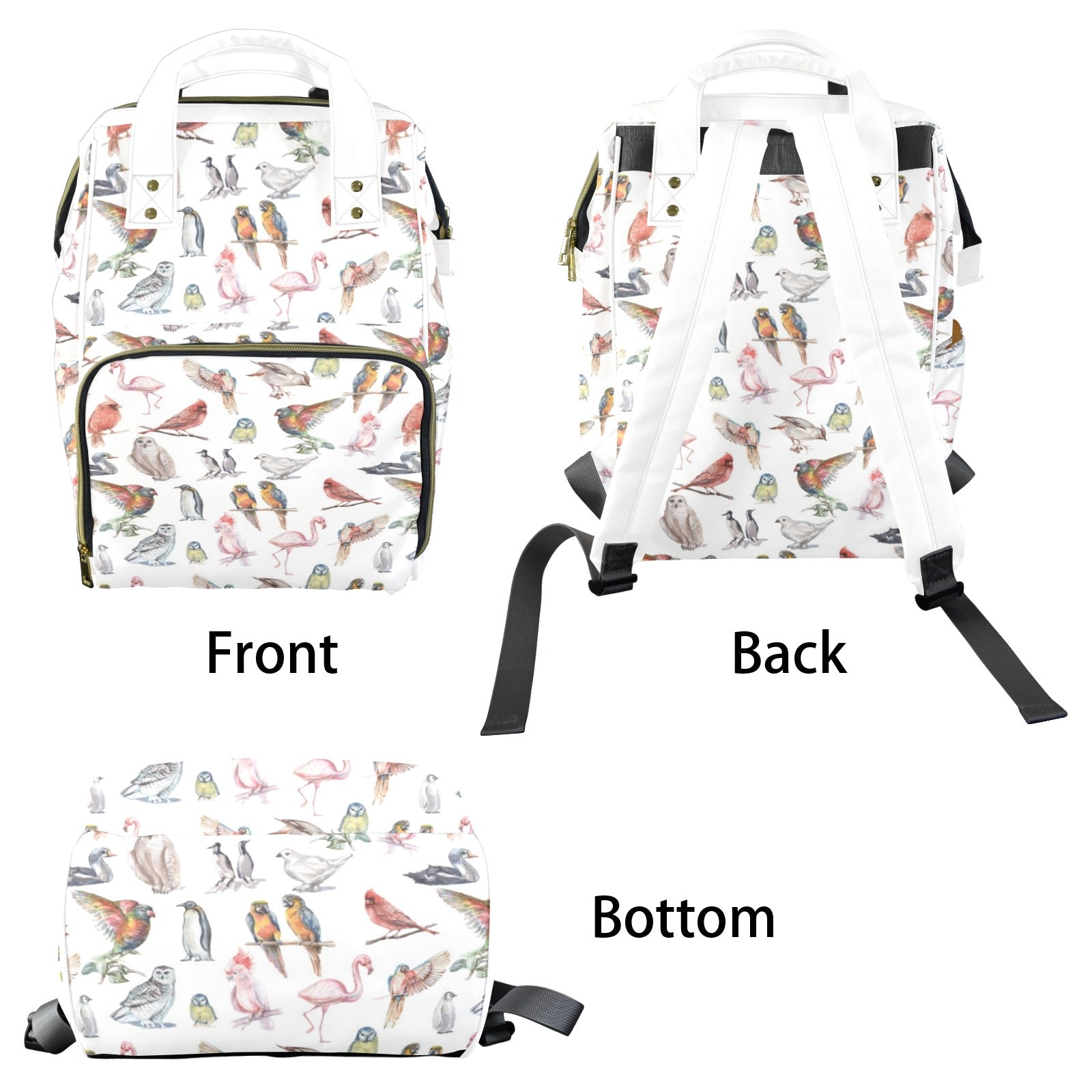 Birds Of A Feather Multi-Function Backpack, Nappy / Diaper Bag Multi-function Backpack, Nappy / Diaper Bag animal Birds Printed Offshore