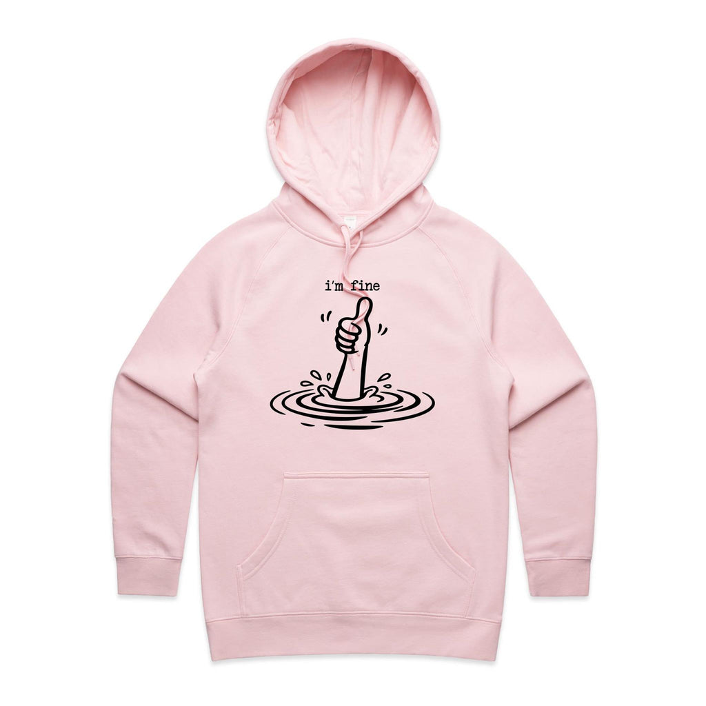 I'm Fine Drowning Thumbs Up Women's AS Colour Hoodie