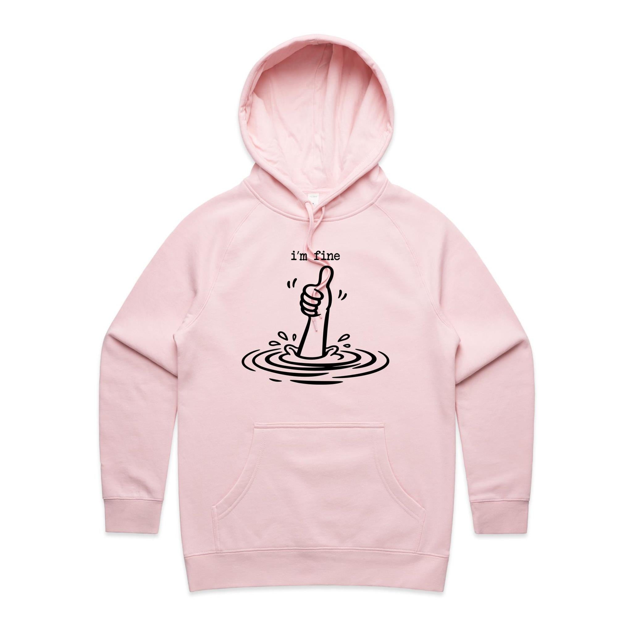 I'm Fine Drowning Thumbs Up Women's AS Colour Hoodie