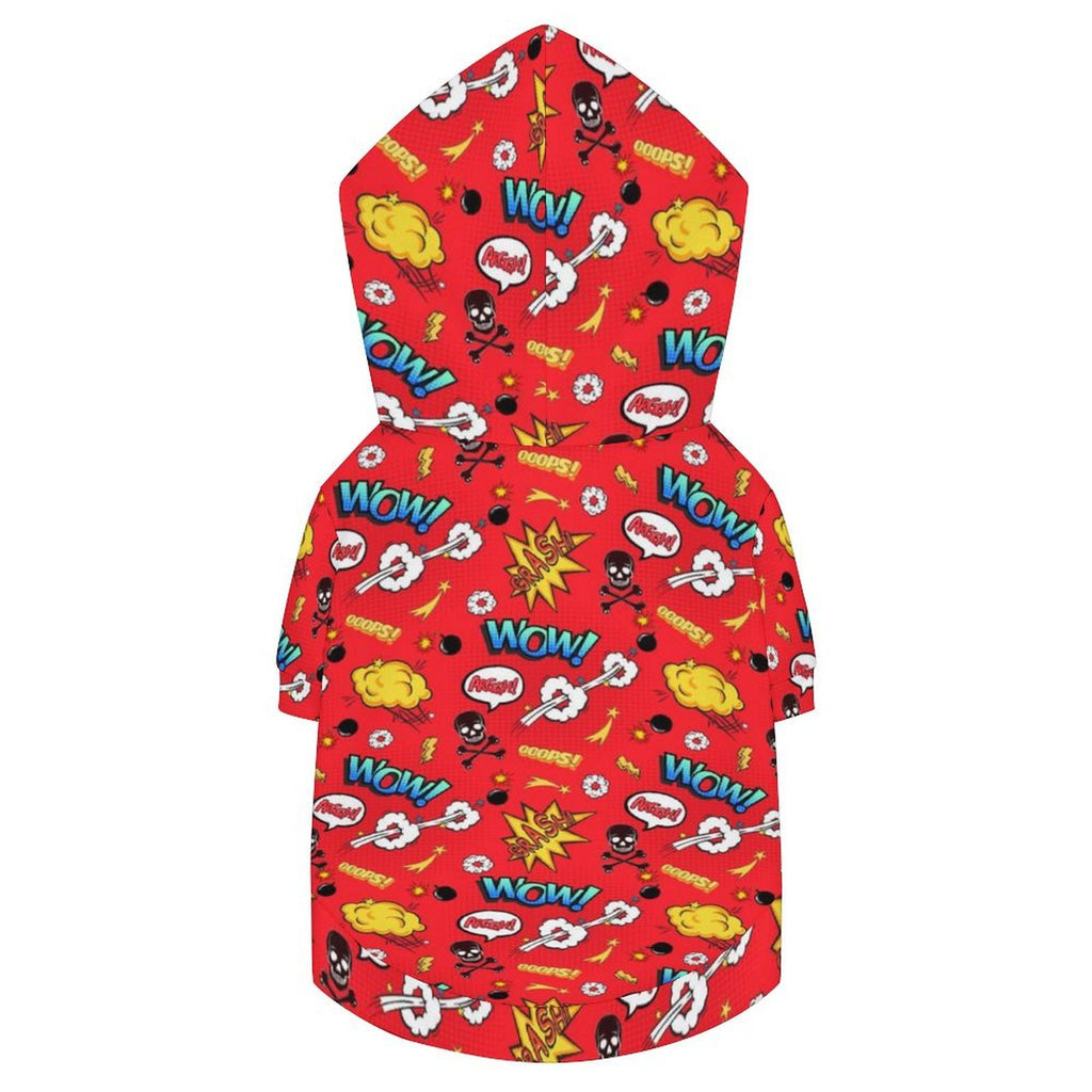 Comic Book Red Pet Hoodie (Small Size)