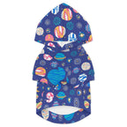 Planets On Blue Pet Hoodie (Small Size)