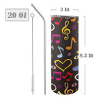 Musical Notes 20oz Tall Skinny Tumbler with Lid and Straw
