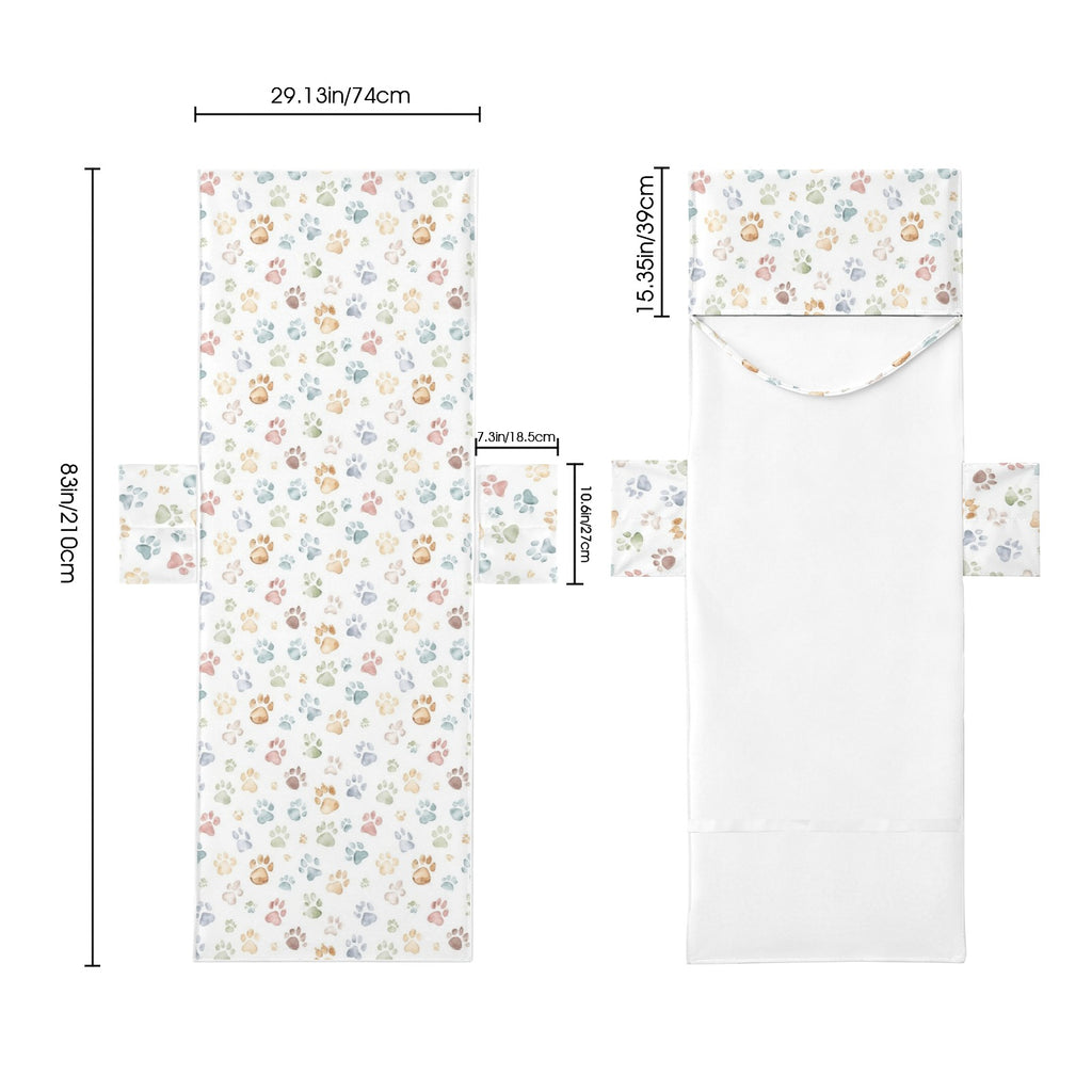 Paw Print Beach Chair Towel Cover with Side Pockets
